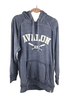 Vineyard Crew Avalon NJ Graphic Hoodie Faded Navy Size Medium